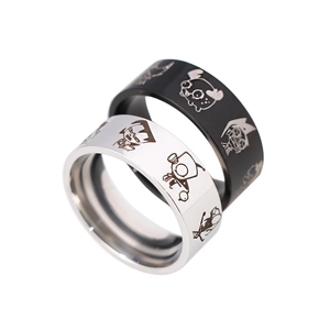 漫画のカップルリング女の子漫画の指ステンレス鋼リングコスプレ装飾リングカジュアルアクセサリー友人へのギフト - Product Image 5