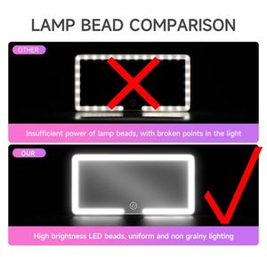 Miroir de maquillage pour pare-soleil de voiture avec écran tactile LED, luminosité réglable, miroir de maquillage <span class=keywords><strong>intérieur</strong></span> de voiture rechargeable - Product Image 4