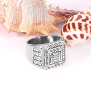 Anillo Cuadrado Clásico de Circonia Cúbica en Oro y Plata para Mujer y Hombre, Anillos con Forma de Cubo de Moda Recién Llegados - Product Image 2