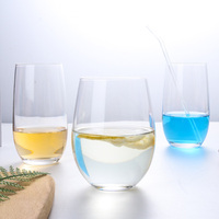 Tasses en verre à paroi simple de 14 oz et 15 oz, en borosilicate, faites à la main, personnalisables, pour café, vin et jus – Vente en gros