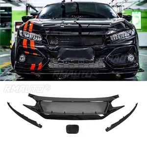 Grilles de pare-chocs de course en fibre de carbone véritable, bandes décoratives, grille de pare-chocs avant extérieure pour Honda Civic 10ème génération N1 Sport Body Kit - Product Image 2