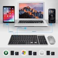 Keyboard mekanis nirkabel untuk Pc, lampu latar Multimedia Mini portabel RGB UsB gigi biru