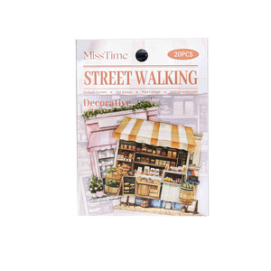 20 unids/pack pegatinas para mascotas calle esquina paseo serie de casas paisajismo manual DIY Material pegatinas decorativas - Product Image 5