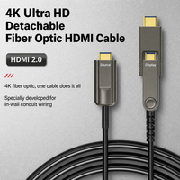 Cable de Fibra Óptica 2.0 Desmontable Micro 4K Hi-Fi, Cable de Video de Longitud Personalizada para PC, TV y Monitor