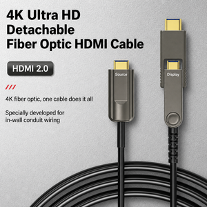 Câble à fibres optiques 2.<span class=keywords><strong>0</strong></span> détachable Micro 4K Hi-Fi, cordon vidéo de longueur personnalisée pour PC, TV, moniteur - Product Image 5