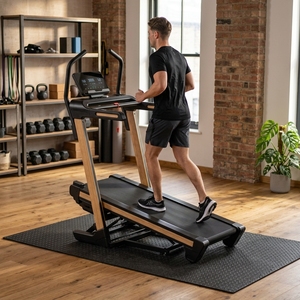 Nouveau Design 2026 <span class=keywords><strong>Tapis</strong></span> de <span class=keywords><strong>Course</strong></span> Motorisé Pliant à Inclinaison Automatique avec Accents en Bois de Luxe pour la Maison et la Salle de Sport - Product Image 1