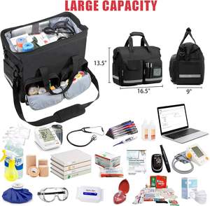 Bolsa Médica Nacional para Doctores y Enfermeras - Bolsa de Emergencia de Poliéster Resistente al Agua con Compartimento para Trauma, Color Rojo, para Paramédicos y Personal de Emergencias - Product Image 3