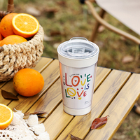 Gobelet magique en acier inoxydable avec base à ventouse, anti-déversement, tasse à café personnalisable avec insert en papier, tasse de voyage
