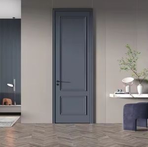 Porte coulissante intérieure en bois massif moderne, MDF composite, peinte à la main pour salon, chambre à coucher, hôtel, villa - Product Image 1