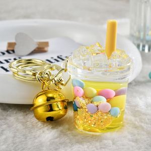 Cute Bubble Bead Iceberg Cup Key Chain Creative Quicksand Liquid Floating Acrylic Keyring Couple <b>Backpack</b> Pendant Keychain Gift - Product Image 4