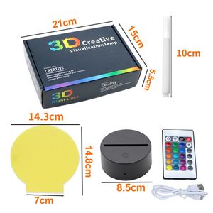 โคมไฟตั้งโต๊ะ LED รูปวงรี RGB สำหรับขายส่ง พร้อมสวิตช์หรี่ไฟ ของขวัญคริสต์มาส โคมไฟอะคริลิค DIY - Product Image 4