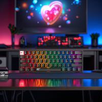 Havit KB903L Clavier de jeu professionnel USB rétroéclairé à LED à 61 touches Rainbow Multi-Function Layout Style mécanique pour les joueurs