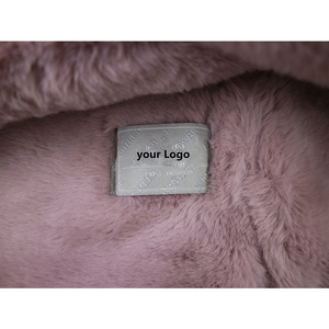 Écharpe personnalisée en fausse fourrure de lapin, chaude, faite à la <span class=keywords><strong>main</strong></span>, foulard avec nœud, Crochet pour femmes, chaude, pour l'hiver - Product Image 5