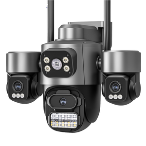 Cámara <span class=keywords><strong>de</strong></span> <span class=keywords><strong>Seguridad</strong></span> Exterior Tipo Domo <span class=keywords><strong>de</strong></span> 4MP con <span class=keywords><strong>Circuito</strong></span> <span class=keywords><strong>Cerrado</strong></span> <span class=keywords><strong>de</strong></span> Televisión, 3 Lentes, Visión Nocturna a Todo Color 4K, Detección <span class=keywords><strong>de</strong></span> Movimiento, Seguimiento por IA, IP - Product Image 1
