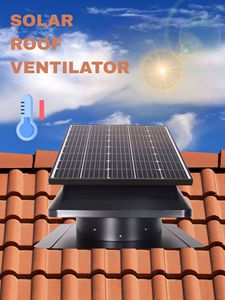 Ventilador de Techo Solar para Ático, Motor sin Escobillas IP68 de 25W/60W, Acero Galvanizado, Ahorro de Energía para el Hogar - Product Image 5