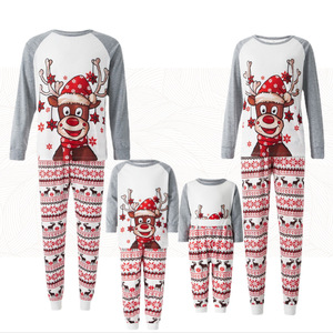 RUIQUWIN Wholesale 2024 Christmas Family Matching Woven <b>Nightgowns</b> Soft Breathable Casual Print Pajamas - Product Image 4