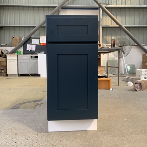 Factory Manufactures in <strong>an</strong> American Style RTA Ready to Assemble Mashup Navy Blue Solid Wood Shaker Modular <strong>Kitchen</strong> Cabinet Usa - Product Image 1