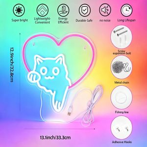 Love cat Letreros Neon LED dimmable USB powered ambient <b>light</b> store <b>window</b> decoration <b>light</b> street indicator <b>light</b> Customized 5V - Product Image 1