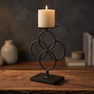 <b>Black</b> Metal Hurricane <b>Candlestick</b> <b>Holder</b> Handmade Durable Hanging Tabletop Christmas Home Decor - Product Image 3