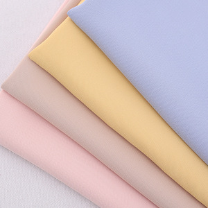 Chất Lượng Cao 240G Mượt Twill Voan Vải 100% <span class=keywords><strong>Polyester</strong></span> Đồng Bằng Nhuộm Cho Phụ Nữ Ăn Mặc Áo Thun Căng Crepon Dày Voan Cho - Product Image 4