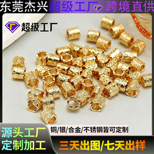 Jiexing Jewelry - Cuentas de cobre chapadas en oro de 14 quilates con diseño de cofre del tesoro D2459, accesorio de joyería DIY - Product Image 4