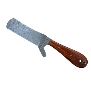 Couteau de castration artisanal en acier Damas de haute qualité, 8 pouces, manche en bois, fourreau en cuir à double tranchant, couteaux de castration - Product Image 1