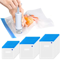 Sacs sous vide réutilisables pour la conservation des aliments, sacs sous vide pour la maison avec pompe manuelle et pinces de scellage