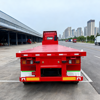 Remorques à plateau plat robustes à 3 essieux, 40 tonnes, plateau droit, transport de conteneurs et de marchandises en vrac, semi-remorque à plateau plat