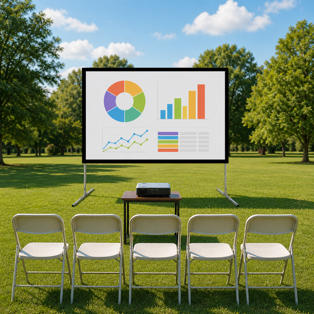 Outdoor Projection Screen Portable Quick Fold Movie Screen with Stand HD Projection Surface Foldable Frame Carry Bag Easy Set up