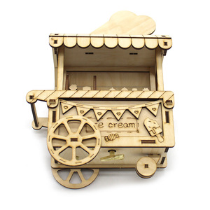 Carrito de helados con base de madera, modelo de juguete educativo para niños de 8 a 13 años, kit de manualidades unisex - Product Image 2