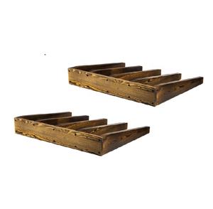 Lot de 2 supports de planche de <span class=keywords><strong>surf</strong></span> verticaux muraux en bois rustique 4 fentes pour planche de <span class=keywords><strong>surf</strong></span> en bois massif brûlé de qualité supérieure - Product Image 3