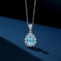 Colliers en argent sterling 925 avec pendentif ovale en topaze naturelle, colliers en pierres précieuses en forme de goutte d'eau pour femmes, vente en gros YBO