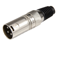 Connecteur XLR mâle 3 broches en métal moleté noir avec capuchon de protection pour câble de microphone audio équilibré DIY – Vente en gros