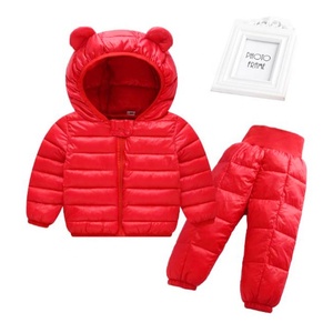 2022 Winter Kinderkleding Sets Baby Jongen Warm Hooded Down Jassen Broek Kleding Sets Baby Meisjes Jongens Snowsuit Jassen Ski pak - Product Image 4