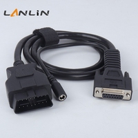 Cable de Diagnóstico OBDII de 16 Pines Macho a DB15 Hembra con Fuente de Alimentación Externa de CC