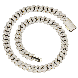 Gold Plated Cuban Link <b>Chain</b> Necklace Iced Out Zircon Link Neckwear Unisex Hip Hop Party Jewelry - Product Image 3