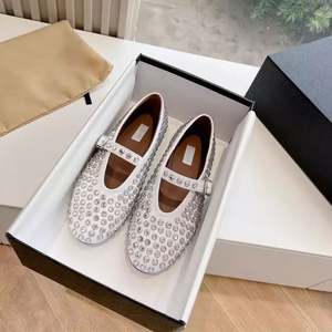 Chaussures de danse élégantes pour femme avec diamants et rivets, sexy, décontractées, originales, de marque haut de gamme, chaussures de ballet stylées pour femme - Product Image 5