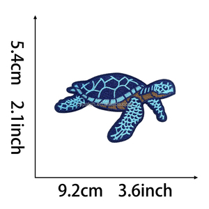 Juego de parches bordados con tema del océano personalizado, 10 Uds., Animal marino, ballena, Tortuga, ancla, apliques de pescado, insignia de planchado DIY - Product Image 3