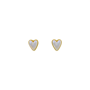 Pendientes de Perlas en Forma de Corazón, Acero Inoxidable 316L, Chapado en Oro PVD, Joyería Sostenible y Resistente para Mujer - Product Image 2