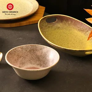 WEIYE Vaisselle nordique en céramique série "Flower Bay" Service de table design Grossistes Assiettes Jaune Restaurant Vaisselle en porcelaine