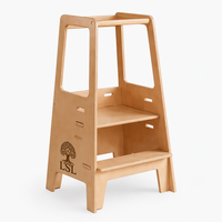 Tour d'apprentissage en bois pour tout-petits, escabeau de cuisine pliable, tour d'aide Montessori avec garde-corps de sécurité pour enfants