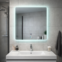 Miroir de salle de bain LED à économie d'énergie, étanche, anti-buée, rétroéclairé, à intensité variable, mural