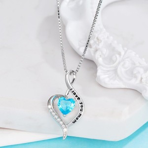 Collana con ciondolo a forma di cuore per donna, gioielli regalo per la festa della mamma e il compleanno - Product Image 6