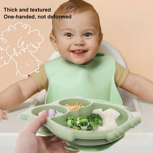 만화 올빼미 실리콘 아기 접시 흡입 식품 보충 그릇 어린이 식당 식기 - Product Image 4