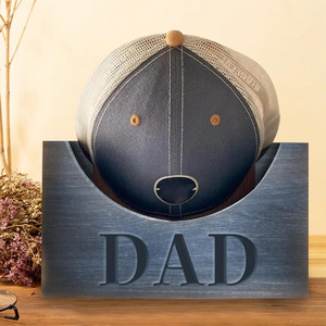Wooden <b>Hat</b> Rack Baseball Cap Storage <b>Stand</b> Single Layer Desktop Display Shelf For Cloth <b>Hats</b> Dad Engraved - Product Image 1