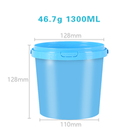 Seau à biscuits 1,3 L iml Emballage rond inviolable IML Bocal à biscuits hermétique en Pp Conteneur à biscuits en plastique Seau à biscuits avec couvercle