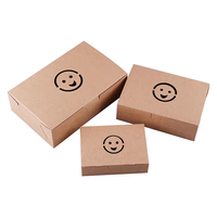 Emballages en papier kraft pour mini-cupcakes et poulet frit avec logo personnalisé, contenants alimentaires durables, résistants à l'huile, boîtes à emporter pour poulet frit