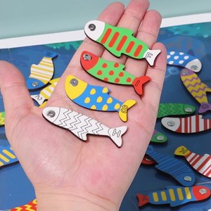 Jeu de pêche heureux <span class=keywords><strong>Puzzle</strong></span> pour enfants Pensée Formation Jouet en bois Parent-enfant Compétition interactive Match Jouet de pêche - Product Image 3