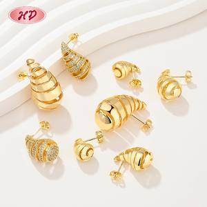 All'ingrosso orecchini <span class=keywords><strong>Bottega</strong></span> zirconi da donna placcato oro 18K orecchini a goccia d'acqua per donna - Product Image 6