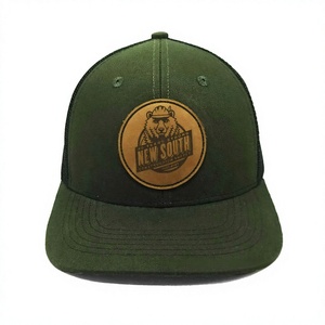 Casquette de camionneur pour adulte, 6 panneaux structurés, en maille respirante, avec logo personnalisé en cuir, pour usage décontracté en extérieur, fabriquée au Vietnam - Product Image 1